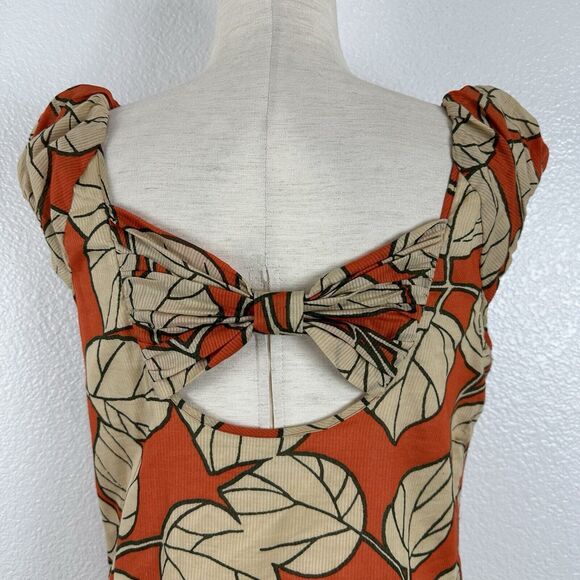 Diane Von Furstenberg Dress Women Size 8 Orange Beige Fauna Cotton Shift Resort - Picture 8 of 12